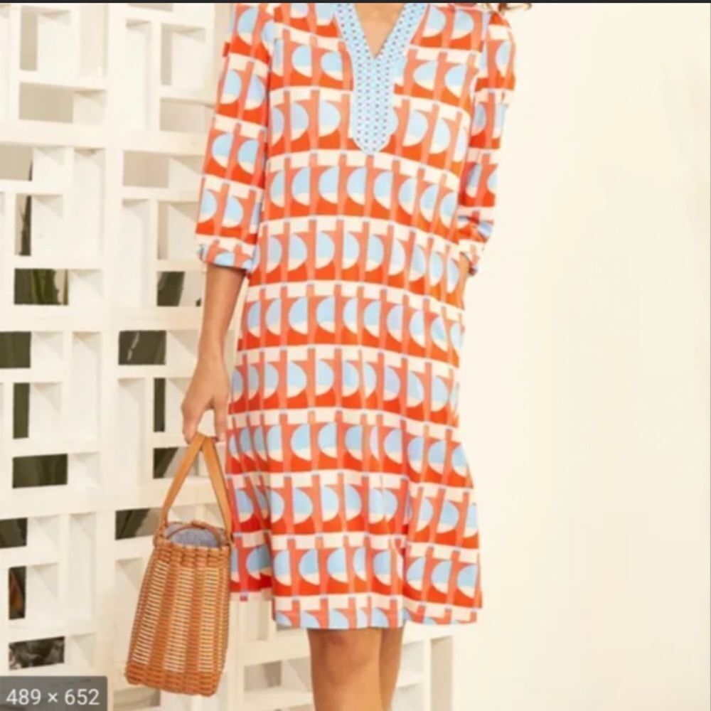 EUC amazing Mid-Century J McLaughlin Emer Dress Eclipse Print Sold Out